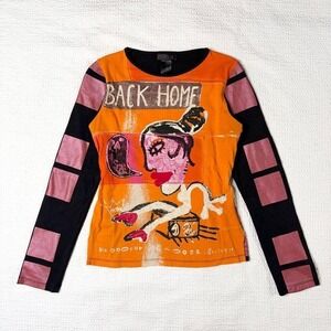 Custo Barcelona orange "back home" graphic long sleeve